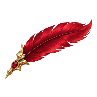 Crimson Feather Brooch