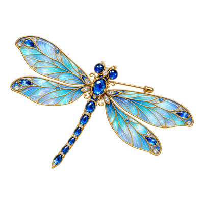 Dragonfly Gem Brooch